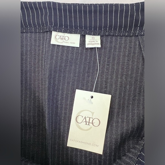 Cato‎ Women’s Navy Blue Stripe Pencil Skirt Size 8 NWT - Picture 3 of 8